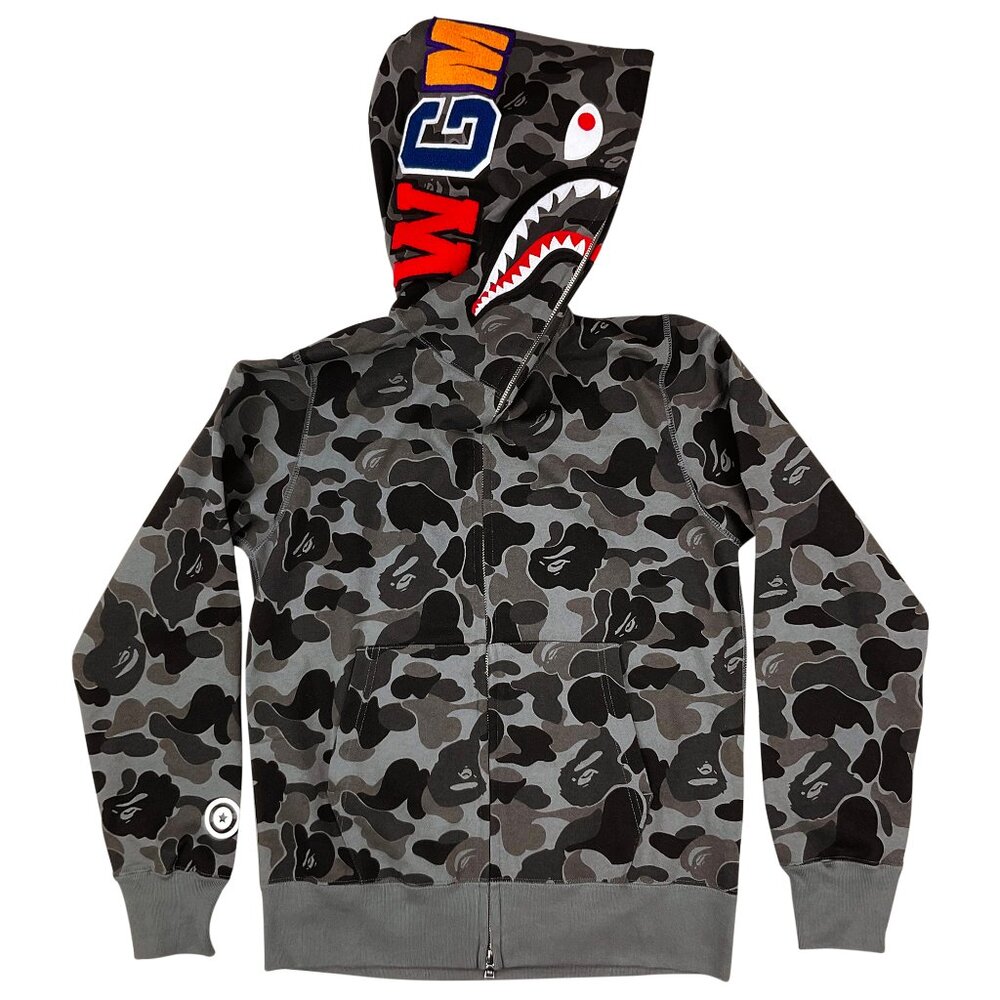 BAPE ABC Camo Shark WGM Full Zip Hoodie Black | A Bathing Ape